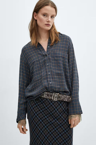 Chemise &agrave; manches longues - bleu