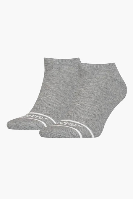 Deux paires de chaussettes grises avec le logo Levi's.