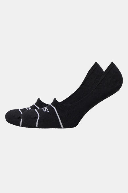 Chaussettes noires de Levi's® Accessories avec des rayures blanches et un modèle bas.