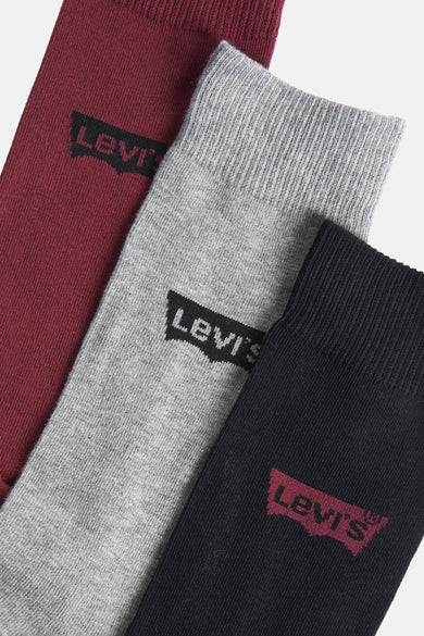 Chaussettes multicolores de Levi's® avec des logos en noir, rouge et blanc.