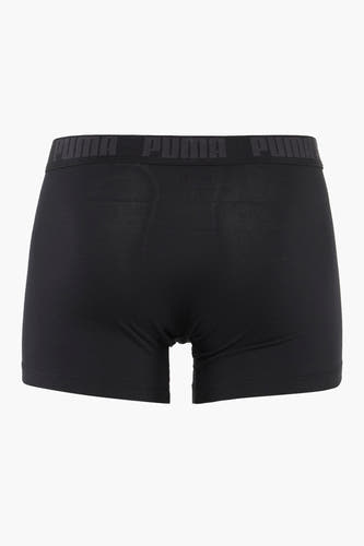 Zwarte boxershort van PUMA, met een elastische tailleband met herhaalde logo's.