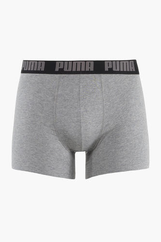 Boxer short gris de PUMA, avec une ceinture élastique dotée d'un logo.