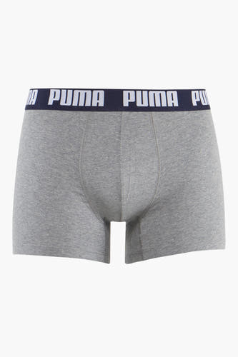 Boxer short gris de Puma avec une bande élastique bleue marine à logo.