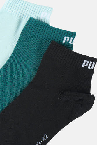 Chaussettes multicolores PUMA avec logo blanc et détails côtelés.