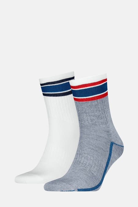 Chaussettes multicolores de Levi's® Accessories avec des détails rayés et des accents bleus.
