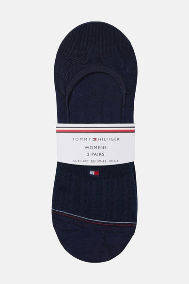 Chaussettes bleues de TOMMY JEANS avec une texture rayée et tissée.