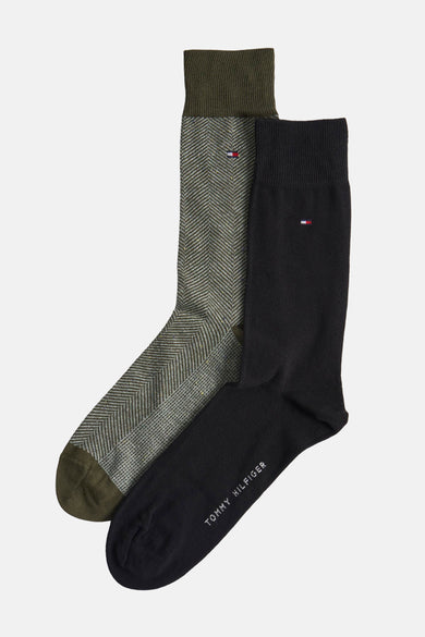 Chaussettes multicolores de TOMMY JEANS, avec une texture rayée et un motif en maille de poisson.