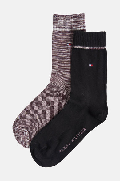 Chaussettes multicolores de TOMMY JEANS, avec un motif rayé et un détail logo Tommy Hilfiger.