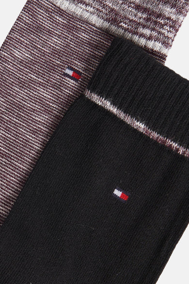 Chaussettes multicolores de TOMMY JEANS avec un motif à rayures et le logo de la marque.