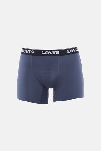 Boxer short bleu de Levi's avec une ceinture noire à logo.