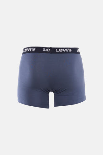 Blauwe boxershort van Levi's met een elastische tailleband met logo's.
