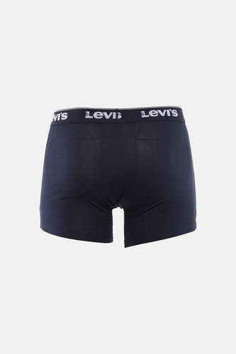 Boxer short bleu de Levi's avec une ceinture élastique blanche à logo.