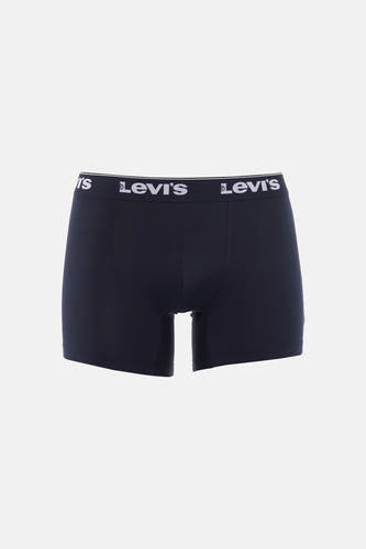 Boxer short bleu de Levi's avec une ceinture élastique blanche à logo.