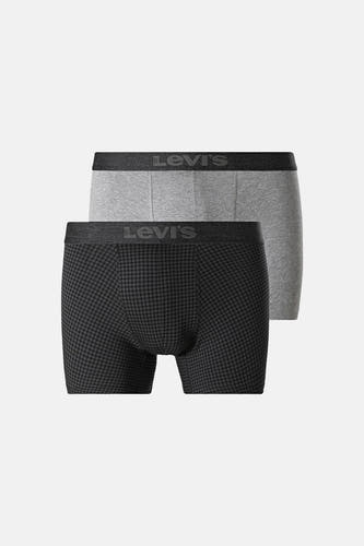 Boxershorts multicolores de Levi's, avec un gris uni et un motif pied-de-poule noir.
