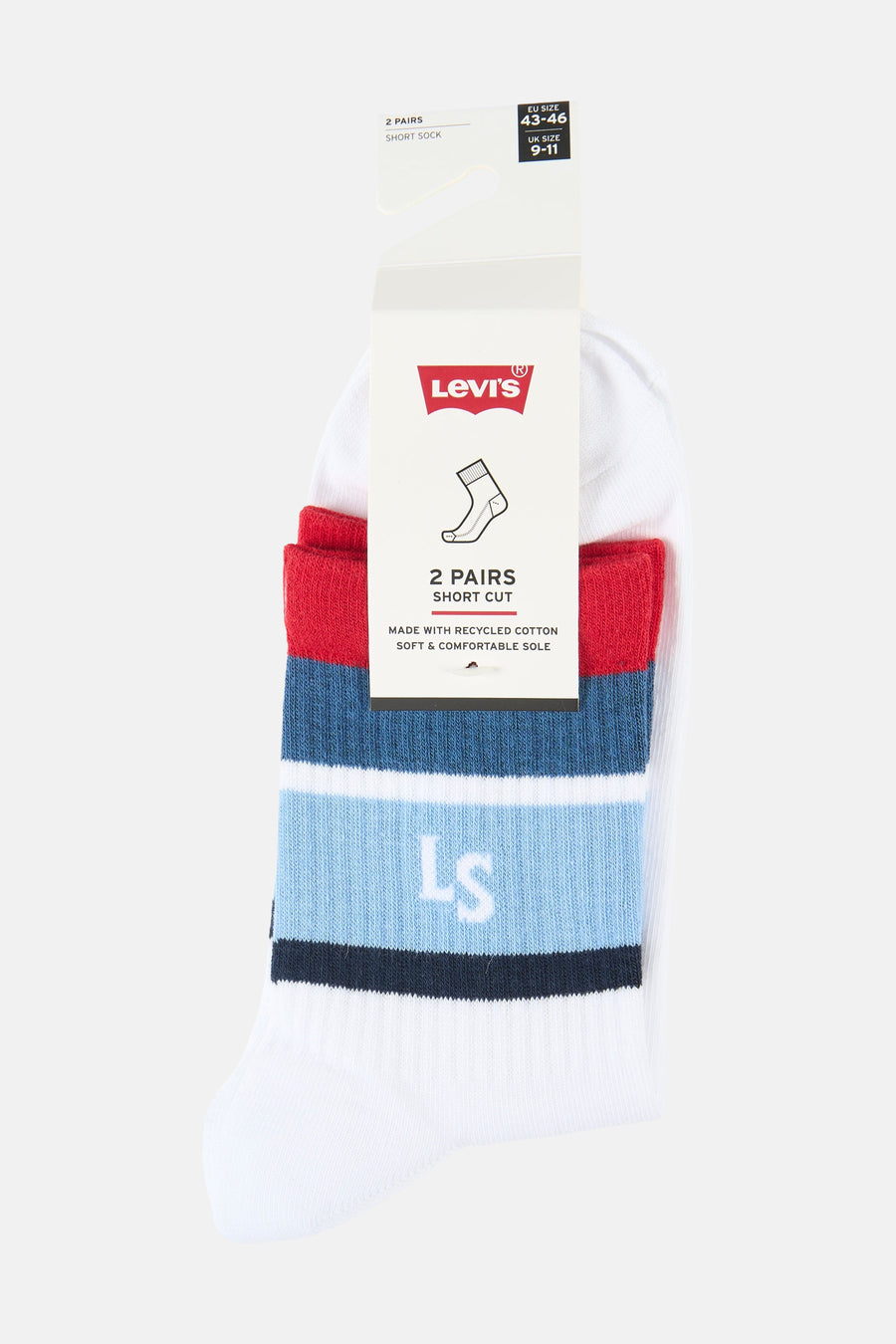 Chaussettes multicolores Levi's® avec un motif rayé et le logo 'LS'.