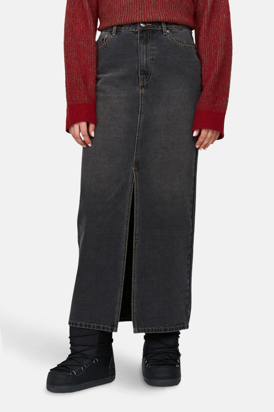 Jupe longue - dark grey denim - 24 colours GmbH