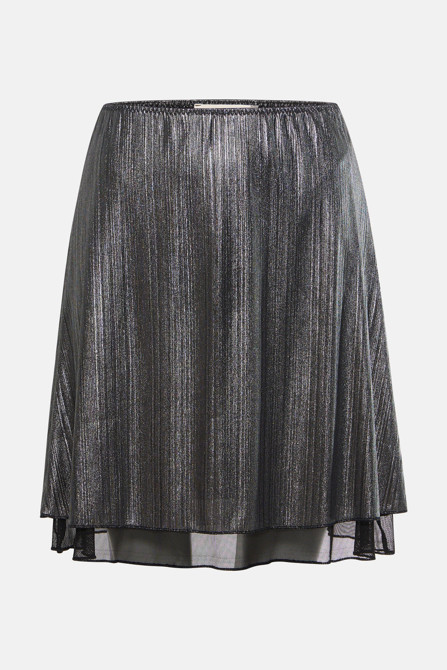 Robe courte argentée de 24 colours gmbh, avec des lignes verticales brillantes et une base transparente.