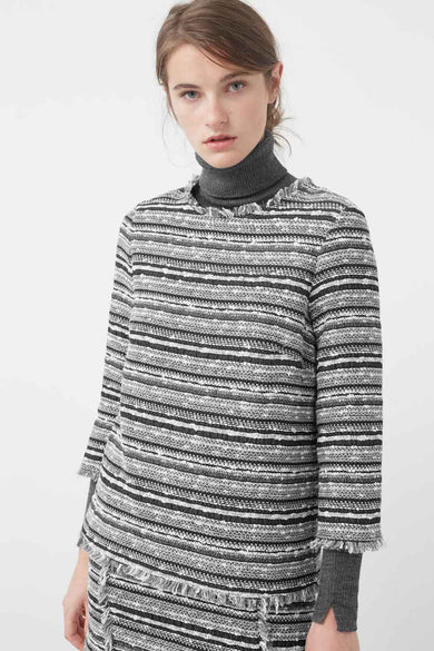 Pull col O gris - MANGO
