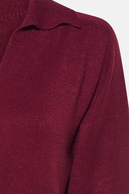 Polo à manches longues - Bordeaux