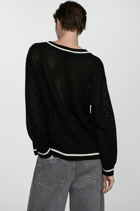 Pull à col en V - multicolore