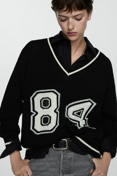 Pull à col en V - multicolore