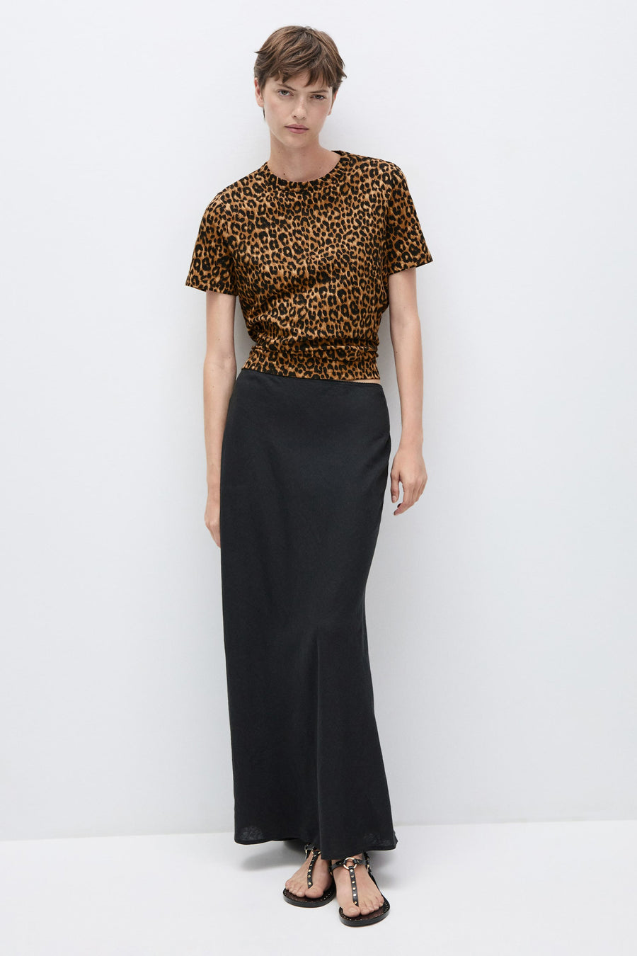 T-shirt à manches courtes - brun - MANGO