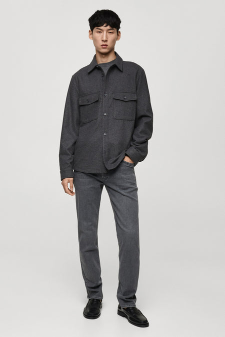 Chemise à manches longues - gris