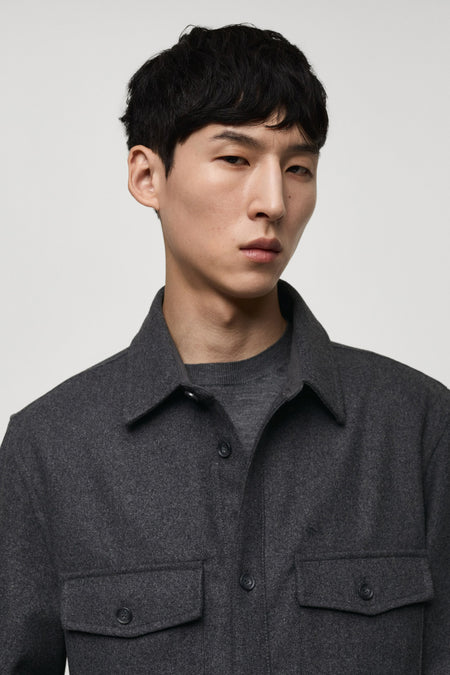 Chemise à manches longues - gris