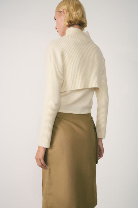 Pull à col roulé - blanc