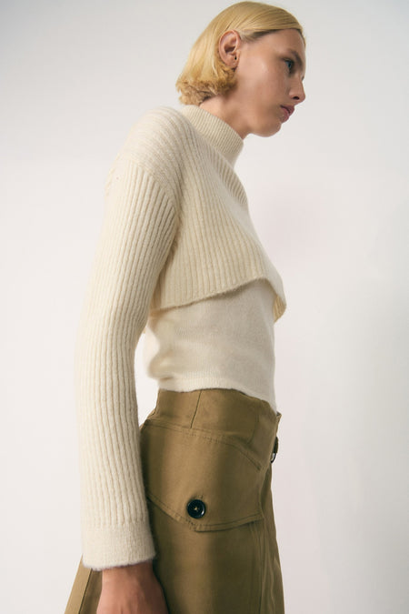 Pull à col roulé - blanc