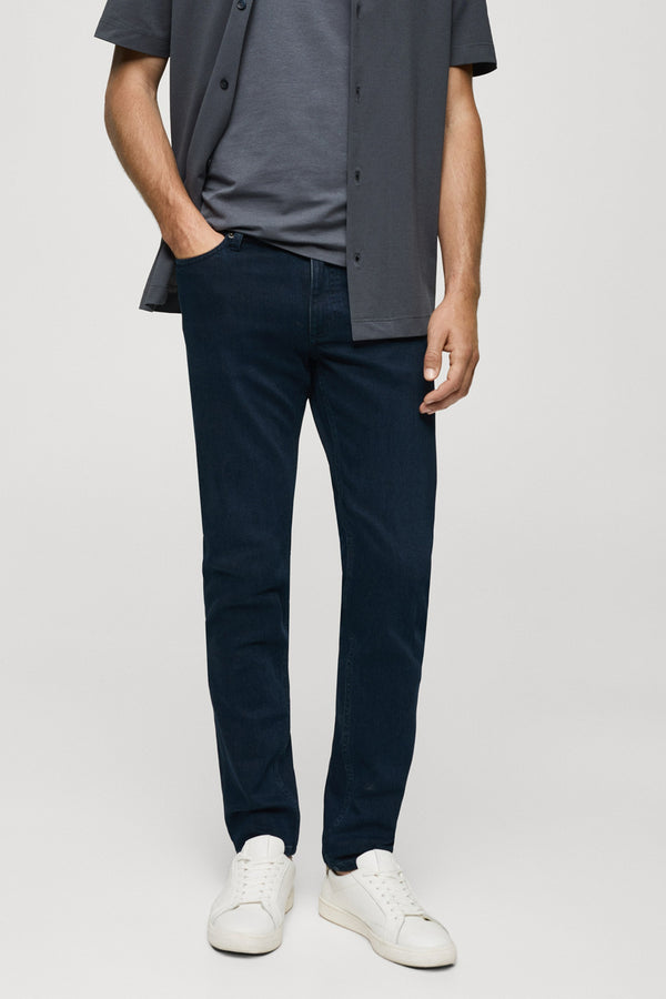 Jeans slim Dark blue denim - Mango