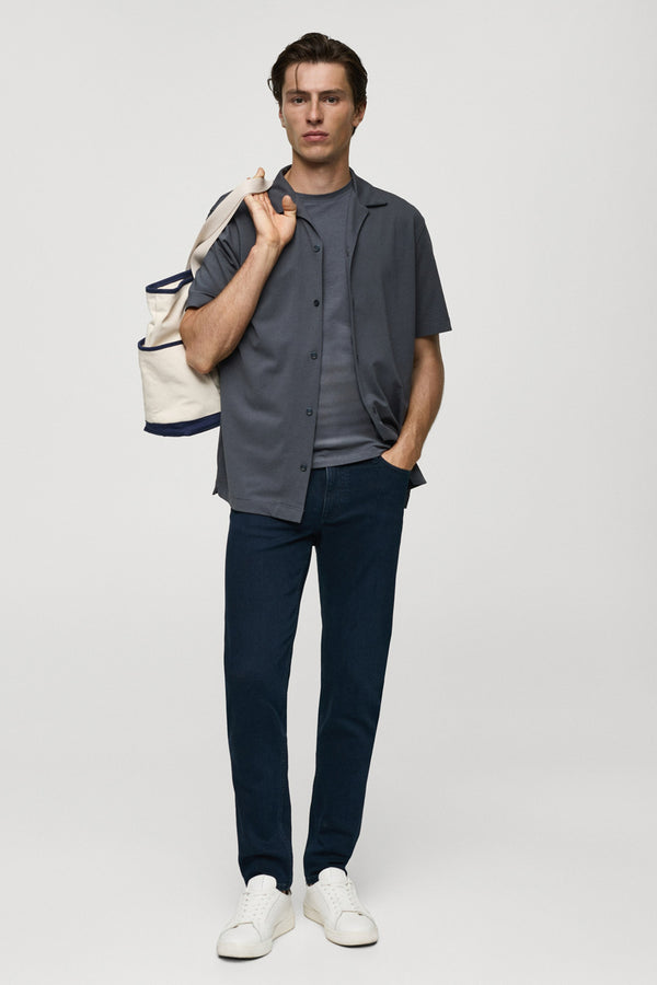 Jeans slim Dark blue denim - Mango