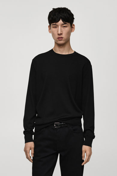 Pull à col rond - noir