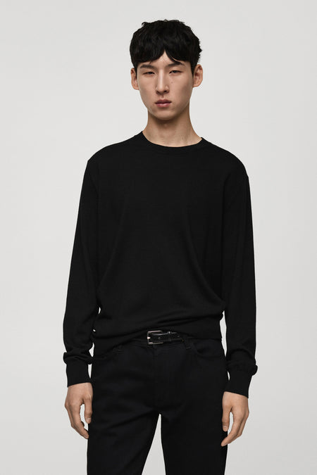 Pull à col rond - noir