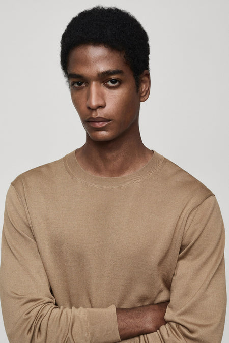 Pull à col rond - brun