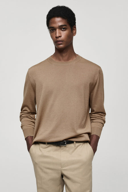 Pull à col rond - brun