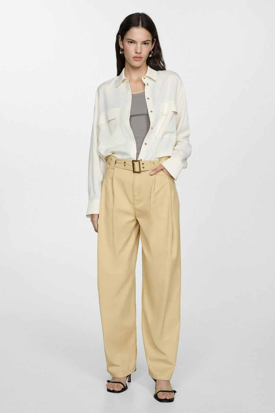 Pantalon - Beige - MANGO