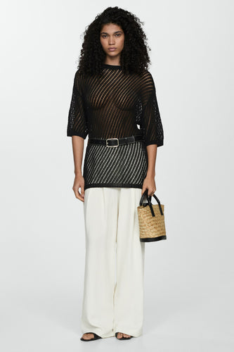 Pull à col rond - noir - MANGO