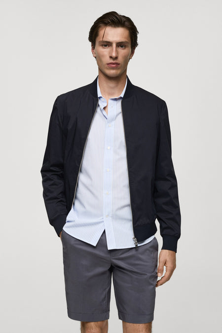 Veste courte Bleu - Mango