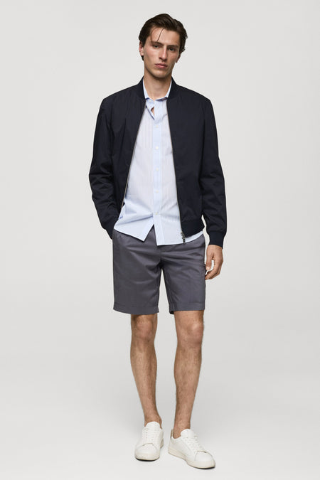 Veste courte Bleu - Mango