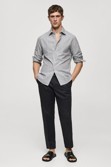 Chemise à manches longues - gris