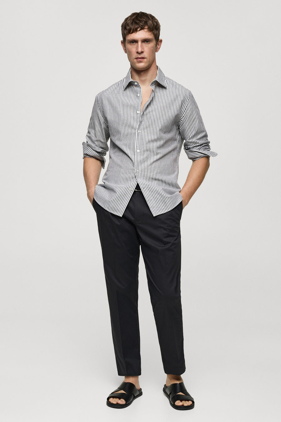 Chemise à manches longues - gris - MANGO