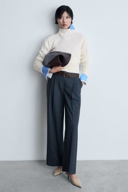 Pull à col rond - blanc