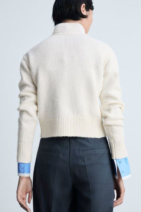 Pull à col rond - blanc