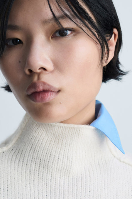 Pull à col rond - blanc