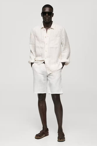 Chemise à manches longues - beige