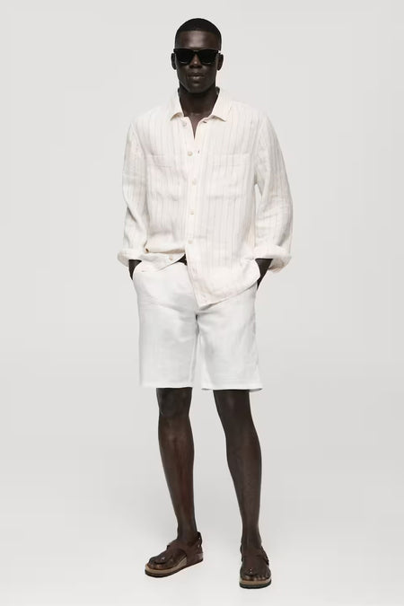 Chemise à manches longues - beige