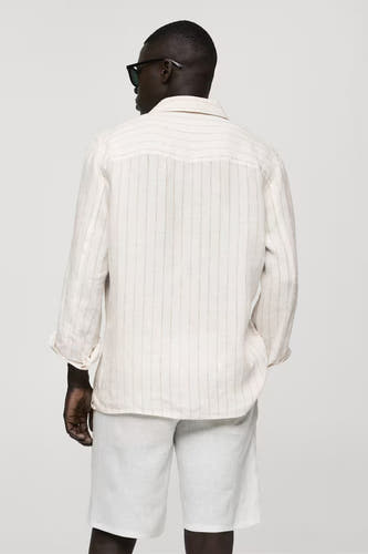 Chemise à manches longues - beige