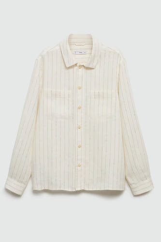 Chemise à manches longues - beige