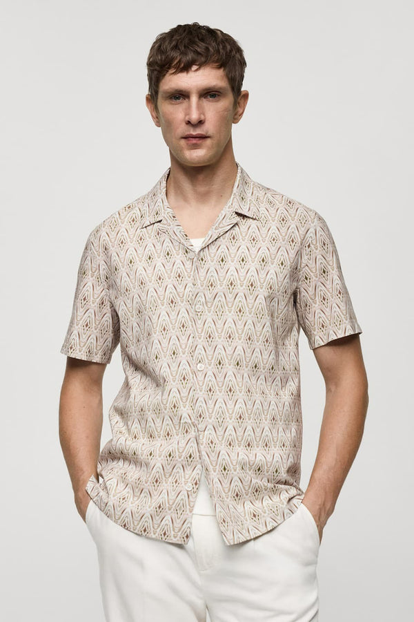 Chemise (manches courtes) Beige - Mango